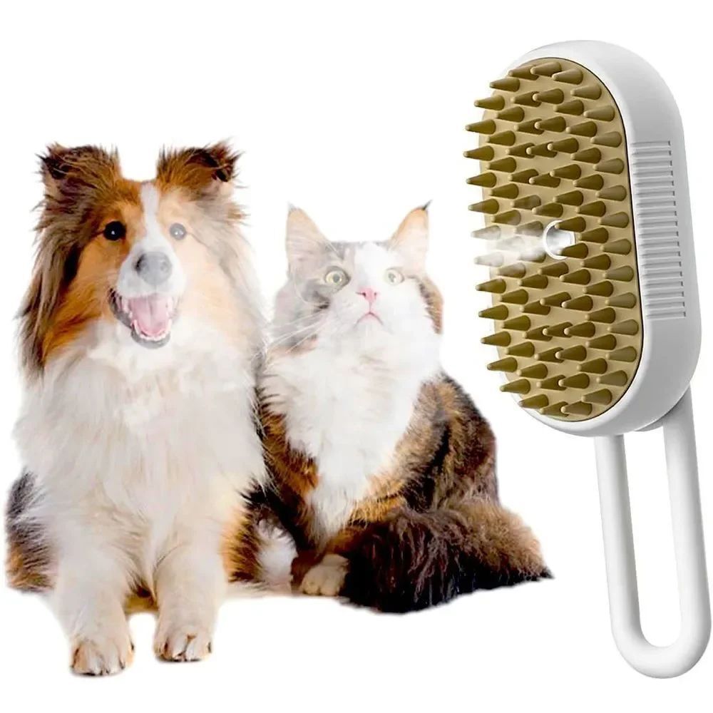 Steam Grooming Brush for Pet Hair Removal for Dogs and Cats & Removes Tangles